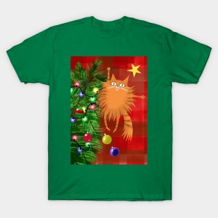 Ginger Cat and the Christmas Tree T-Shirt